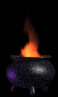 Flaming cauldron