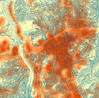Heat map on city map