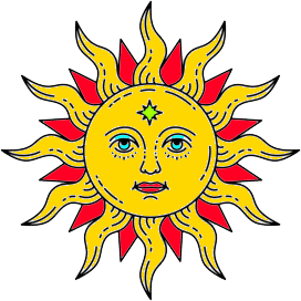 gold sun with green third eye