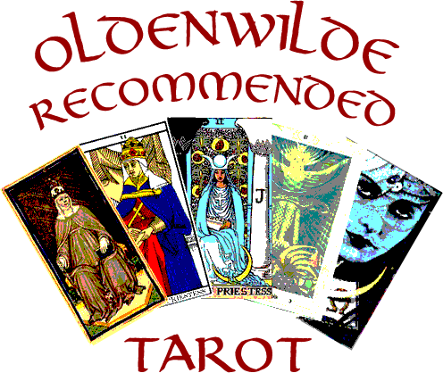 Oldenwilde Recommended Tarot with fan of five different High Priestess cards in chronological order