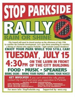 Stop Parkside rally poster