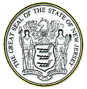 State Seal of New Jersey with goddesses of Liberty and Plenty